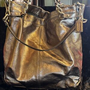 Coach Metallic Bronze Shoulder Bag
